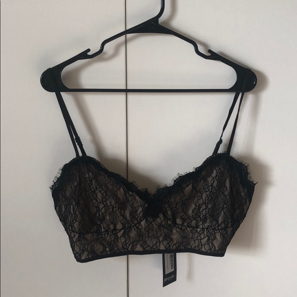 Lace Bralette with Zippered Back
